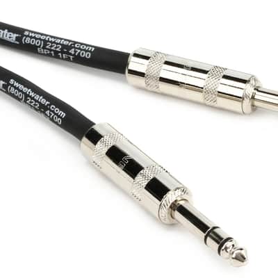 Pro Co BP-1 Excellines Balanced Patch Cable - 1/4-inch TRS Male to 1/4-inch TRS Male - 1 foot image 1