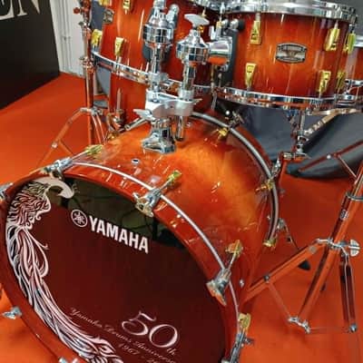 Yamaha 50th anniversary absolute hybrid maple 5 piece limited drum set 2017 - Exotic Maple on Hybrid Maple Shell image 2
