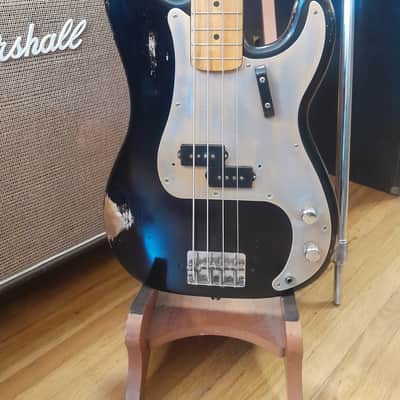 1957 Fender Precision Bass with Maple Fretboard - Black Refin image 2