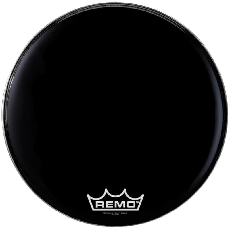 Remo PowerMax 2 PM-2432-MP 32" Marching Bass Drum Head, Ebony Crimplock image 1