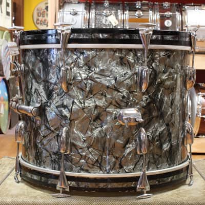 1960s Slingerland Gene Krupa Deluxe in Black Diamond Pearl 14x20 9x13 16x16 image 6