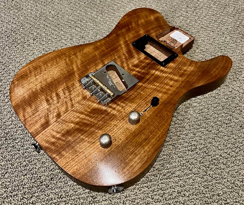 Warmoth Carved-Top Loaded Hollow body  Telecaster body- Walnut image 1