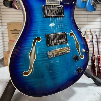 PRS SE Hollowbody II Electric Guitar - Faded Blue Burst w/OHSC & PLEK*D #782 image 1