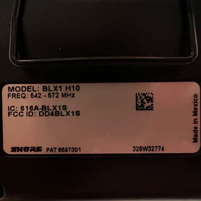 Shure BLX1 Wireless Bodypack Transmitter - H10 Band image 5