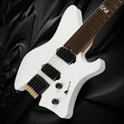 EART GW-7F, 7 String Headless Shape Guitar, Roasted Ash Solid Body, 24F Rounded Ends Jumbo Stainless Steel image 10