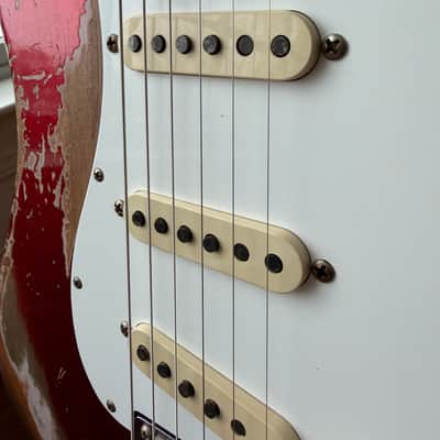 2025 Fender Custom Shop Stratocaster Pro SR25 Super Heavy Relic - Candy Apple Red image 4
