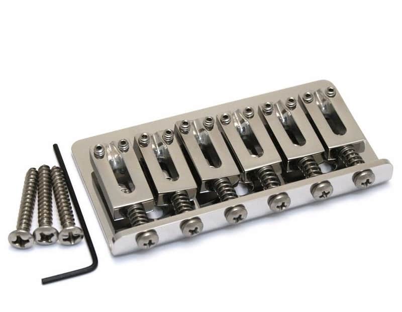 Hipshot 41200VSS Vintage Spacing 6-String Hardtail Bridge, Stainless Steel Chrome image 1