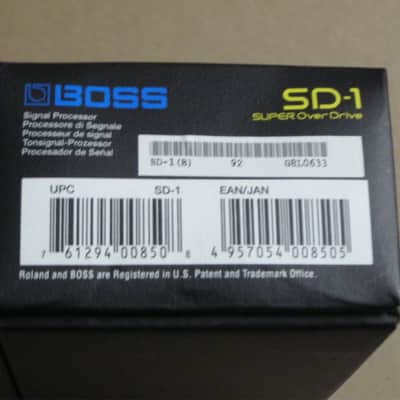 lightly handled - generally mostly very clean Boss EMPTY BOX for SD-1 SUPER OverDrive (NO pedal / NO paperwork) specifically from 2020 - but can be home for other year SD1 pedal) outside of box is black with yellow, light blue, & white graphic image 14
