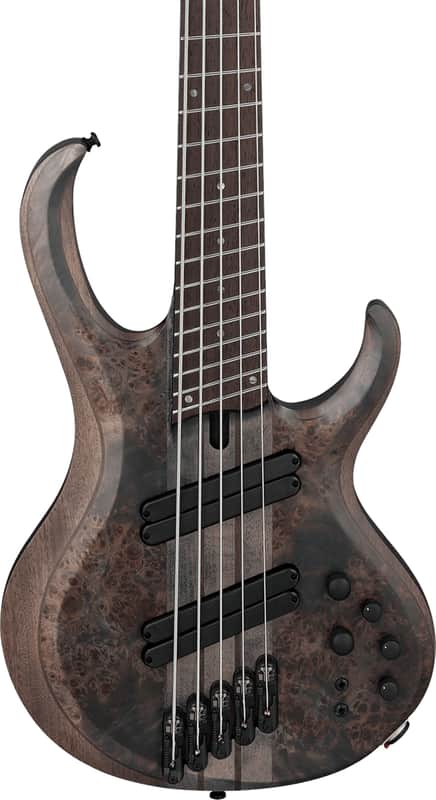 Ibanez BTB805MS Bass Workshop Multi-Scale 5-String Bass Guitar, Panga Panga Fingerboard, Transparent Gray image 1