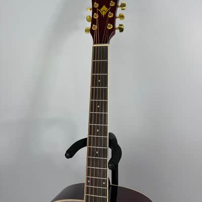 (Mint) Washburn WD100DLTWRK Wine Red 6 string Dreadnought Mahogany Acoustic Guitar image 3