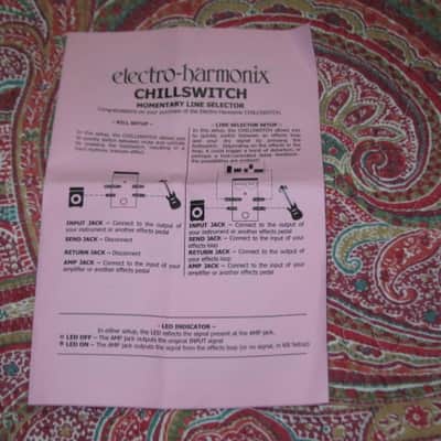 very lightly handled Electro Harmonix EMPTY CARDBOARD BOX + orig Owner's Instructions ONLY for Chillswitch Momentary Line Selector (NO pedal, NO warranty / registration paperwork) specifically from 2012 (can be home for different year Chillswitch pedal) image 20