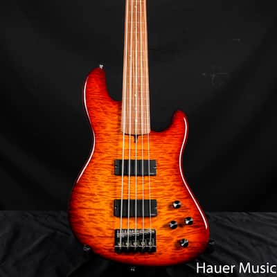 Warmoth 5-String Fretless Bass Sunburst image 1