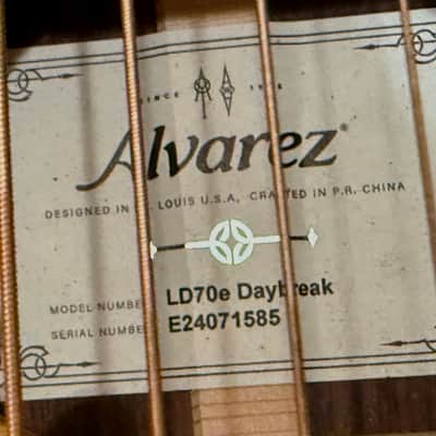 Alvarez Laureate Series LD70E Daybreak - Acoustic/Electric Dreadnought Guitar - 2026 Model with a Generic Hard Shell Case image 3