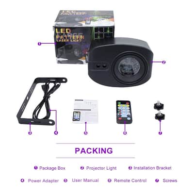 13W Party Lights Stage Laser Light, Led Laser Effect And 52 Led Patterns (48+4 Large) Sound Activated Stage Light Strobe Light For Dj Laser Light Show/Disco/Party/Festival Gift image 6