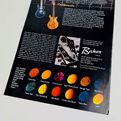 Baker Guitars Full-Line Brochure (B1 / B3 / B7 Series & Finishes Guide) 2002 image 2