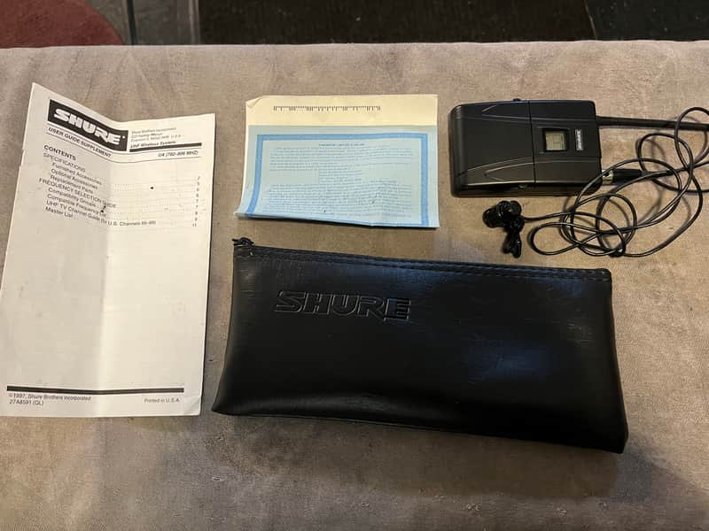 SHURE U1-UA WIRELESS TRANSMITTER w/ WL185 LAV MIC image 1