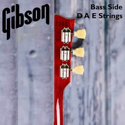 Gibson Deluxe Vintage NICKEL Tuner SINGLE BASS SIDE with YELLOW Key Button (EAD Strings) image 3