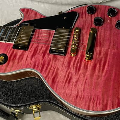 NEW! Gibson Dealer Select Custom Shop Les Paul Custom AAA Figured Top - Transparent Pink - Authorized Dealer - WOW! 8.65 lbs - G06982 image 9