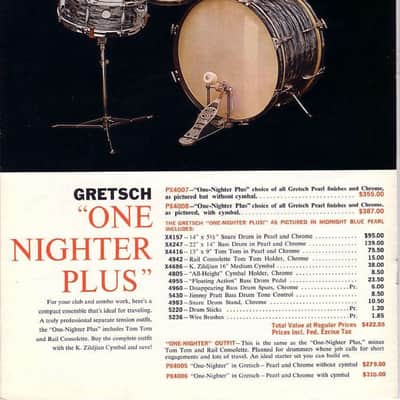Gretsch #4983 Flat-BaseSnare Drum Stand W&A Flush Tripod Vintage 60s Chrome USA image 8