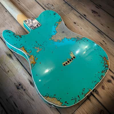 2021 FENDER CS - LTD ED '60 TELECASTER CUSTOM - SEA FOAM GREEN OVER SUNBURST RELIC image 14