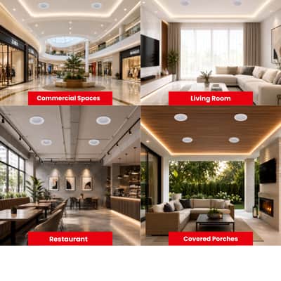 5 Core 6.5 Inch In-Ceiling In-Wall Speaker 360W 2-Way Pair Flush Mount House Home Theater Speakers image 3