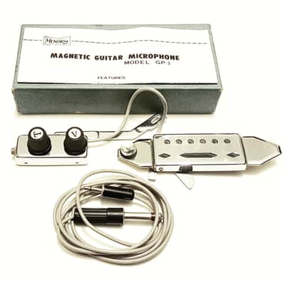 Vintage Menorm GP-3 Acoustic Magnetic Guitar Pickup Microphone 1960s Japan NOS image 1
