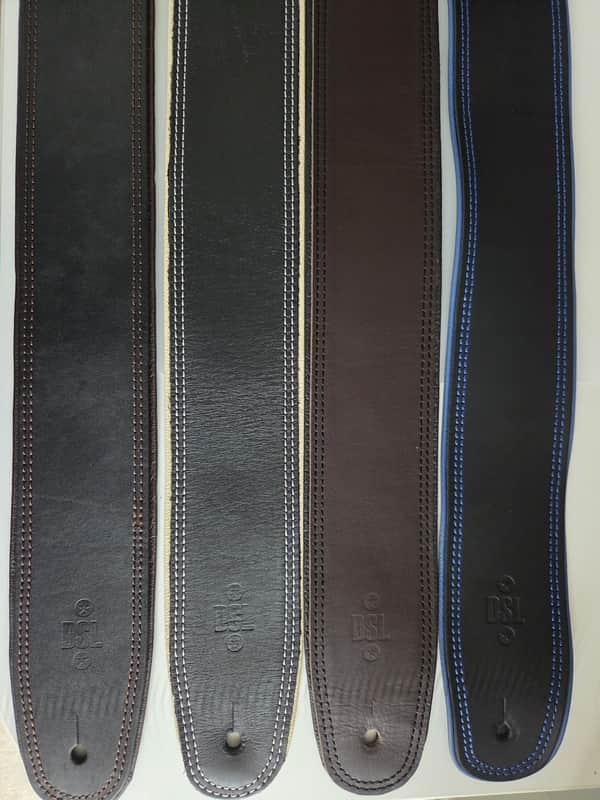 4x DSL 2.5" Thick SGE Series Classic Leather Guitar Straps, Multiple Colors image 1