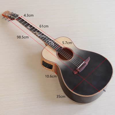 39 Inch Flame Maple Top Acoustic Electric Guitar with EQ image 2