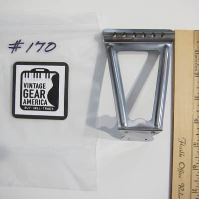 Harmony & Silvertone Flat Top Guitar Tailpiece Authentic Vintage Part Circa-1950s-1960s-Chrome image 8