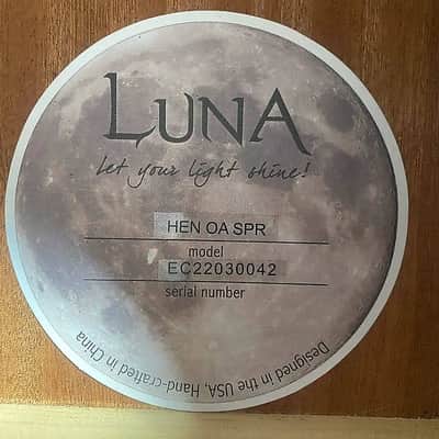 Luna 40 Inch Acoustic Guitar, Carved Oasis Top Body, Mahogany Neck, Rosewood Fingerboard image 8