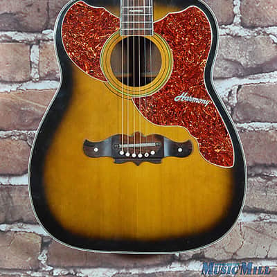 Vintage 1967 1968 Harmony H1265 Sovereign Deluxe Dreadnought Jumbo Acoustic Guitar image 1