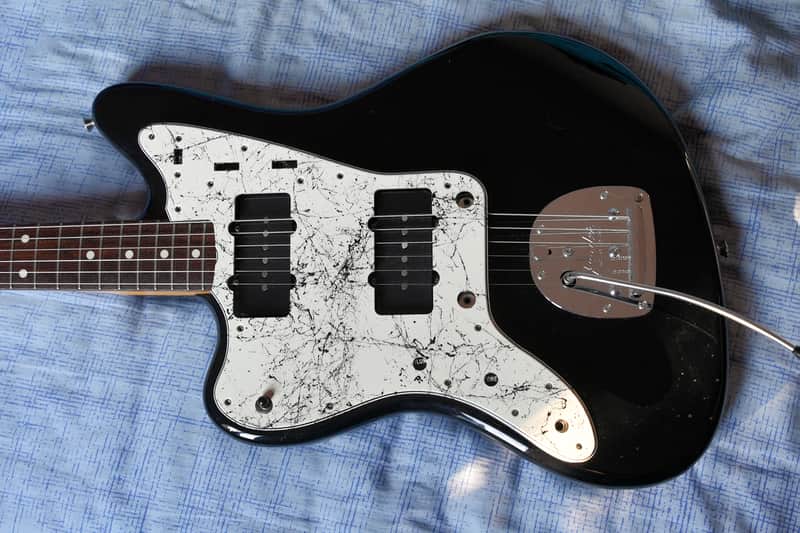 Pickguard Fender Jazzmaster Made in japan MIJ CIJ white marble offset Left hand Lefty mancino image 1