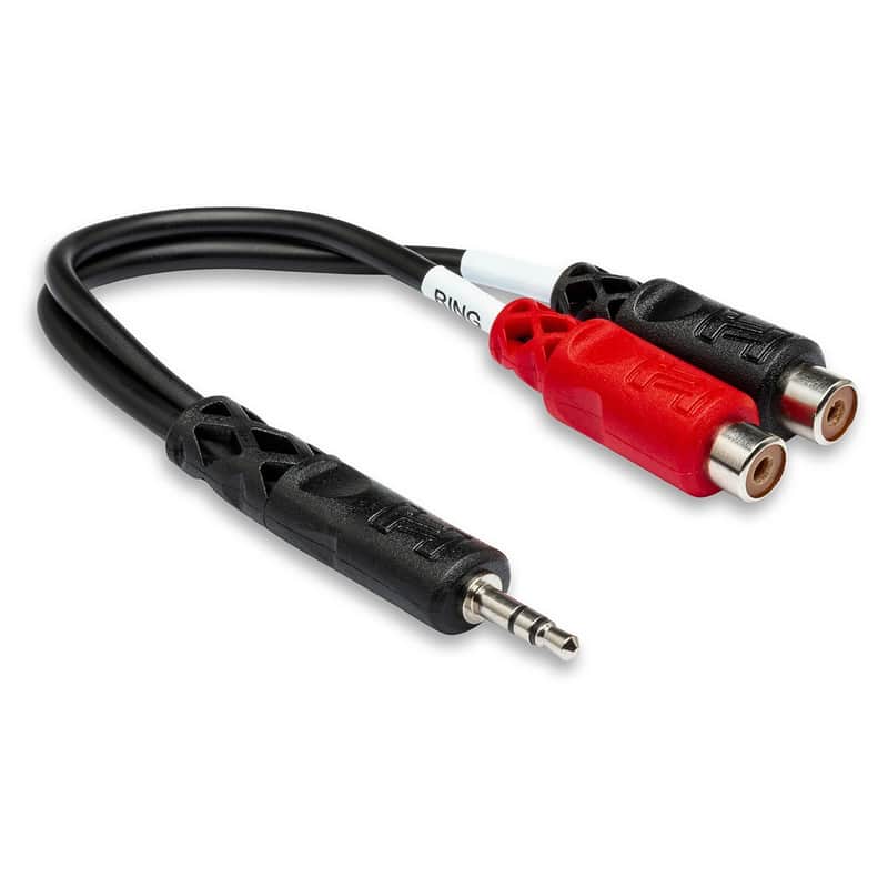 Hosa YRA-154 3.5mm TRS Minijack - 2 x RCA Phono Socket Cable image 1
