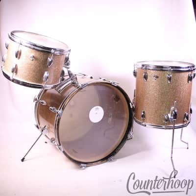 *Slingerland 20,12,14" Modern Jazz Radio King Drum Set Champagne Vintage 60s* image 2