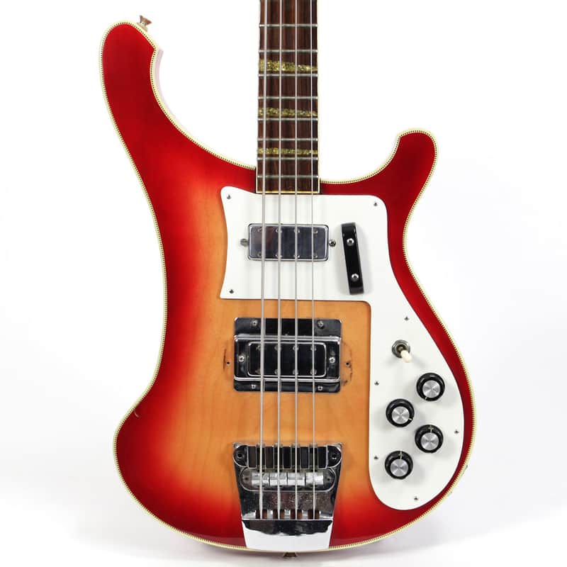 Vintage Ibanez Ric Style 4001 Copy Lawsuit Electric Bass Guitar in Fireglo image 1