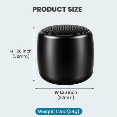 Ultra Compact Bluetooth Speaker, Mini Wireless Stereo Speaker with Selfie Remote, Hands-Free Calling & Portable Design image 3