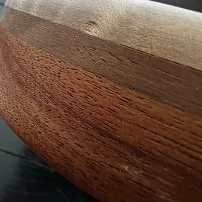 high end Offset Bass Body Unfinished Deep Curly Maple Top / Walnut Accent/ Solid One-piece Mahogany Back- limited Luthier Supply R2 image 6