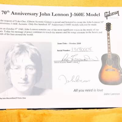 Gibson J-160E John Lennon 70th Anniversary 2010 - Sunburst image 3