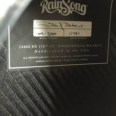 Rainsong WS-3000 12 string acoustic electric Carbon Fiber guitar with hard shell case image 5