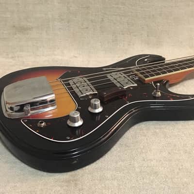 National EG467-2B / Silvertone 1490 Electric Bass 1960's Sunburst Japan + Case Super Clean! image 10