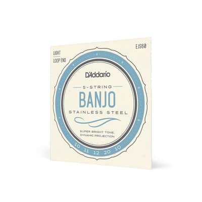 D'Addario 10-20 Regular Light Stainless Steel 5 String Banjo Strings - EJS60 image 4