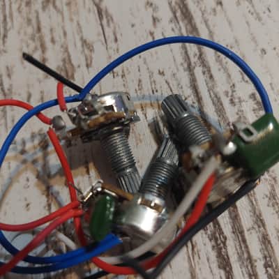 Rogue Passive Bass Electronics Wiring Harness 2 Volume/2 Tone Barrel Output Jack image 3