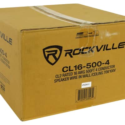 Rockville CL16-500-4 CL2 Rated 16 AWG 500' 4 Conductor Speaker Wire In Ceiling image 5