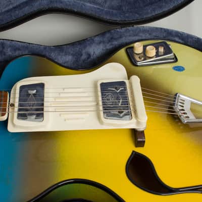 Wandre  BB Model Semi-Hollow Body Electric Guitar (1961), black tolex hard shell case. image 13