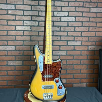 Woodcraft Electric Guitars Retro-Modified Bobcat 4 Relic Sunburst Custom Bass 34" Scale image 1