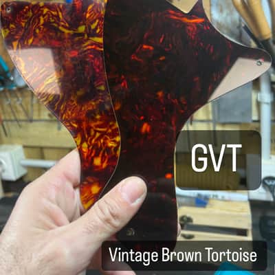 General Vintage Tone 1954 / 1956 True Vintage for Les Paul ®️ Nitrate Celluloid pickguard - Vintage brown tortoise nitrate image 5