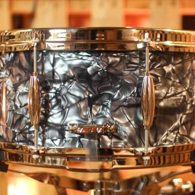 Slingerland 6.5x14 Radio King Artist Black Diamond Pearl Snare Drum image 3