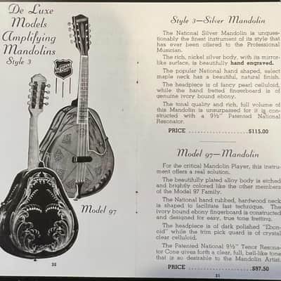 1937 National Style 3 Single Cone Mandolin w' Calton Flight Case Lilly of the Valley image 21