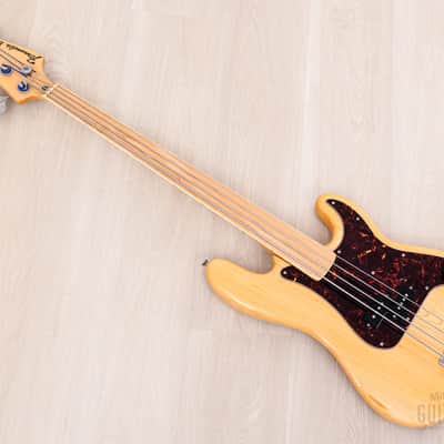 1970s Fernandes Burny Bass FPB-70FL Fretless Maple Board Vintage P Bass, 1 1/2" Nut, Japan image 11