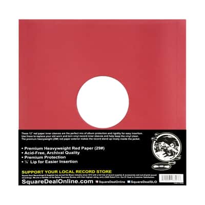 (50) 12" PREMIUM 29# RED Paper Vinyl LP Record Album Inner Sleeves ARCHIVAL image 2